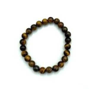 Tiger's Eye Beaded Bracelet Brown Elastic Problem Solving Good Fortune Insight